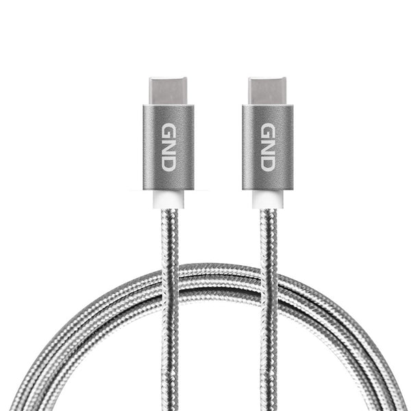 Kabel GND USB-C/USB-C 3.1, PD, 1m, opletený (USBCC100MM01) šedý