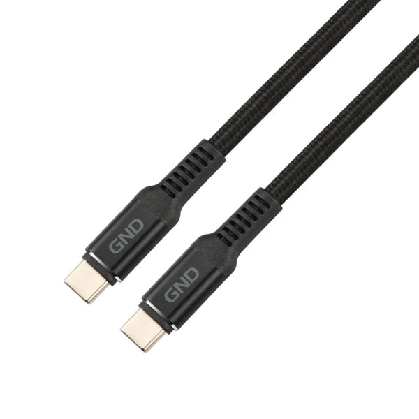 Kabel GND USB-C / USB-C, 1m, 100W, opletený (USBCC100MM02) černý