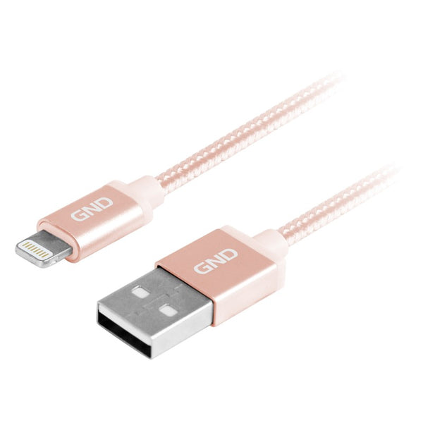 Kabel GND USB / lightning MFI, 1m, opletený (LIGHTN100MM06) zlatý